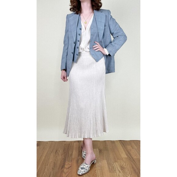 Vintage 70s Union Made Blazer Vest Matching Set Quiet Luxury Wedding Guest 1970s - Picture 12 of 15